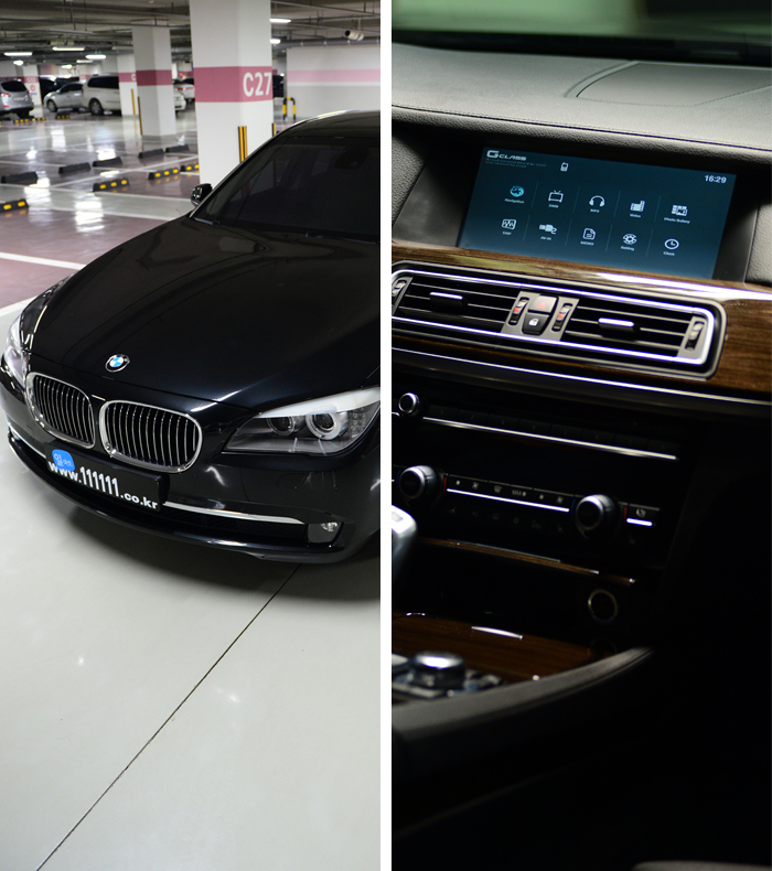 bmw 7시리즈에 장착된 클라스 내비게이션 시리즈 만도 지니 3D G클라스 장착 리뷰 by 일여섯